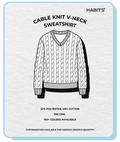 CABLE KNIT V-NECK SWEATSHIRT