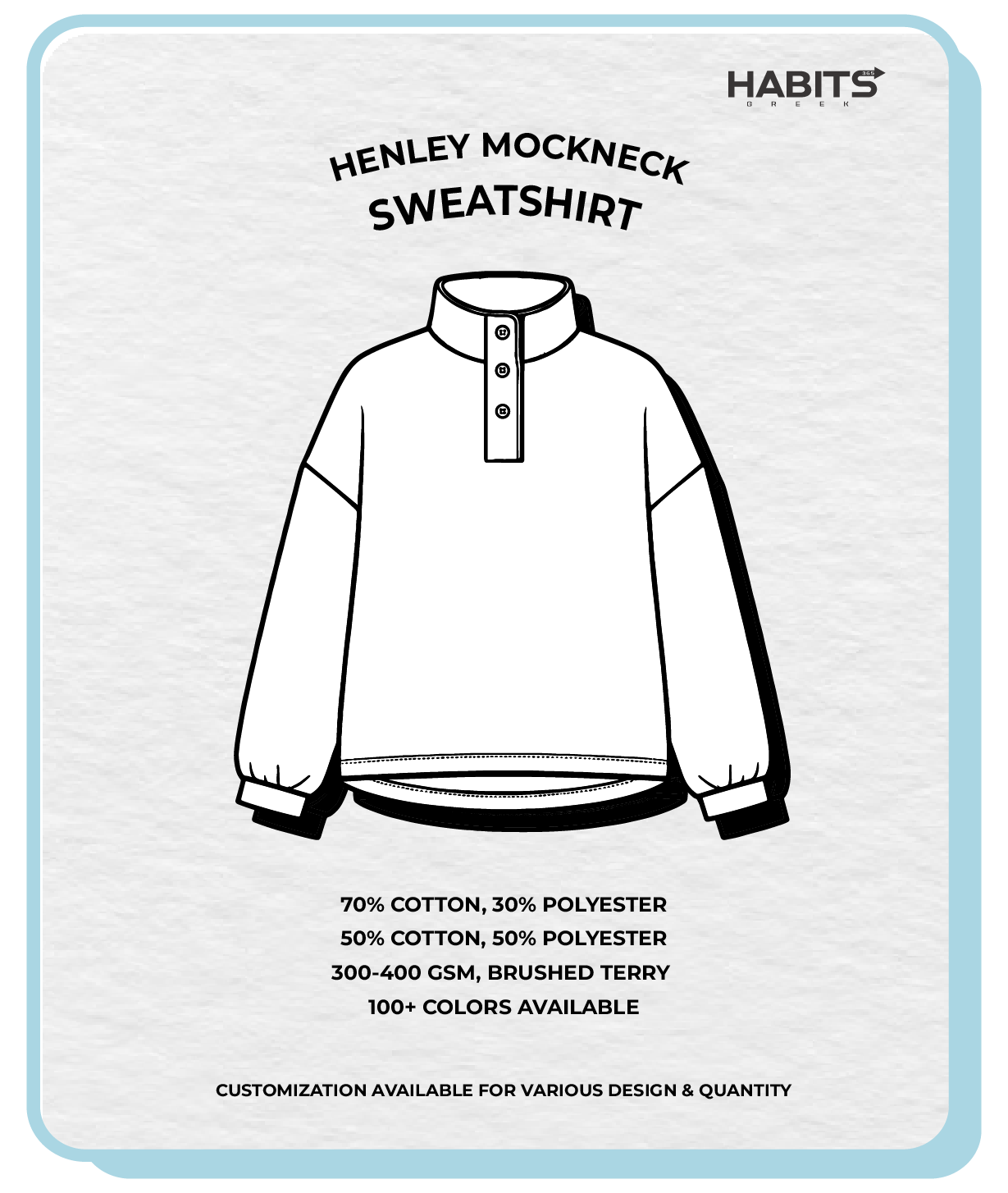HENLEY MOCKNECK SWEATSHIRT