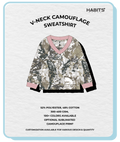 V-NECK CAMOUFLAGE SWEATSHIRT