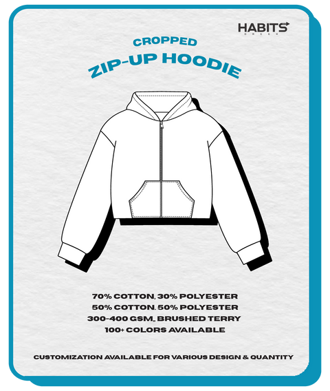 CROPPED ZIP-UP HOODIE