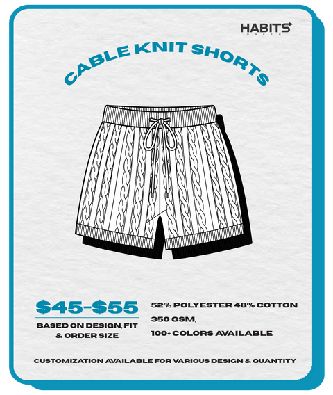CABLE KNIT SHORTS