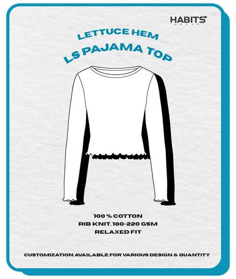 LETTUCE HEM LS PAJAMA TOP