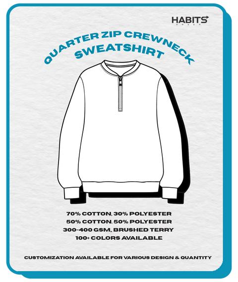QUARTER ZIP CREWNECK SWEATSHIRT