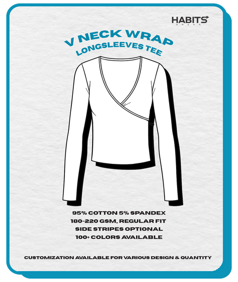 V-NECK WRAP LONG SLEEVES TEE