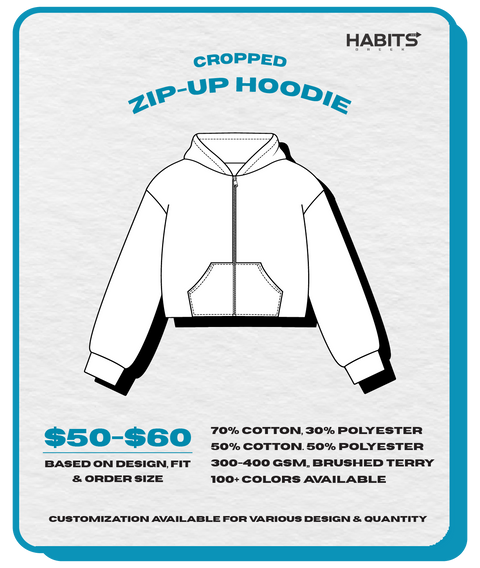 CROPPED ZIP-UP HOODIE