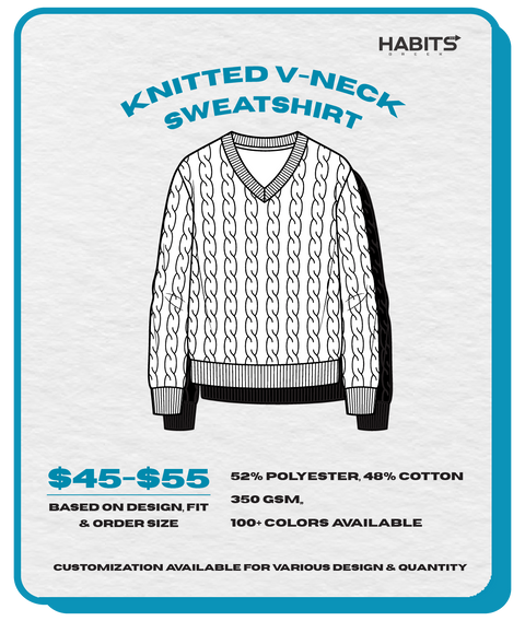 KNITTED V-NECK SWEATSHIRT
