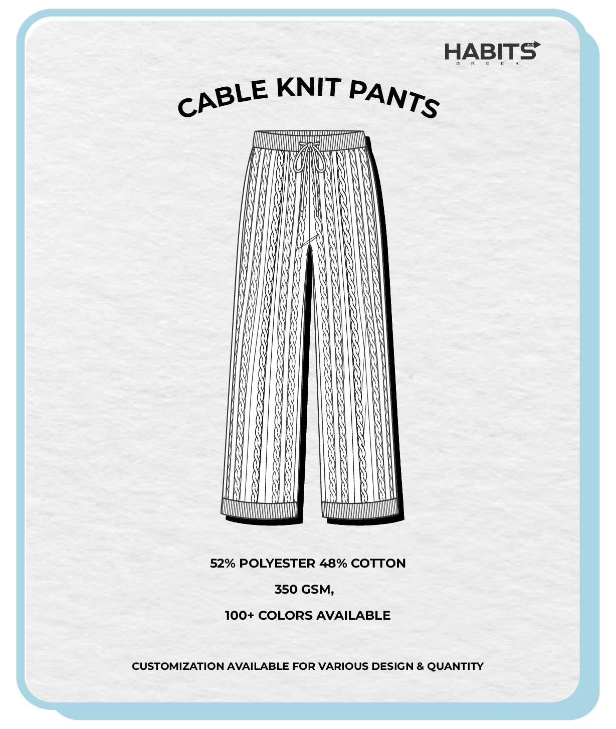 CABLE KNITS PANTS