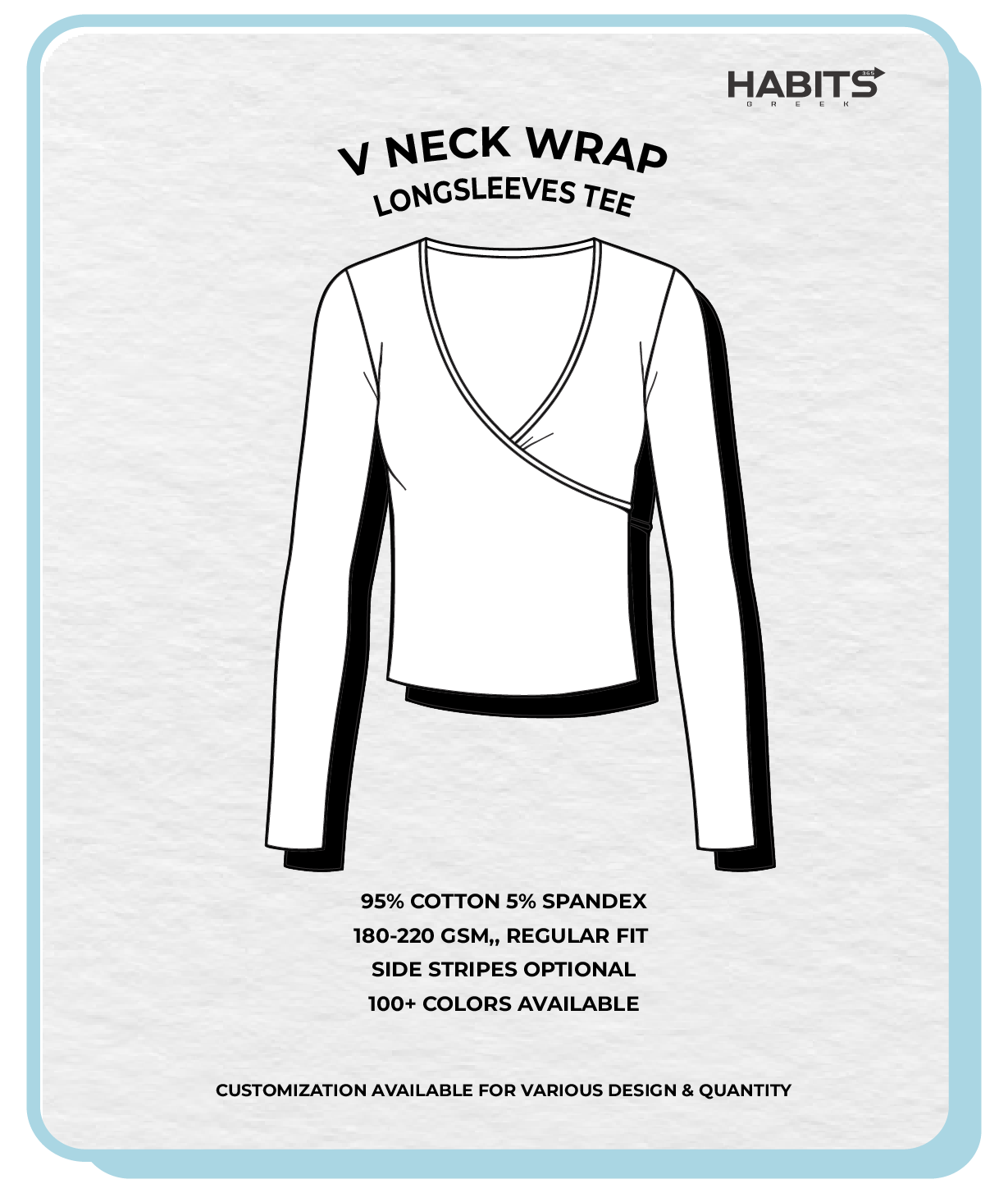 V-NECK WRAP LONG SLEEVES TEE