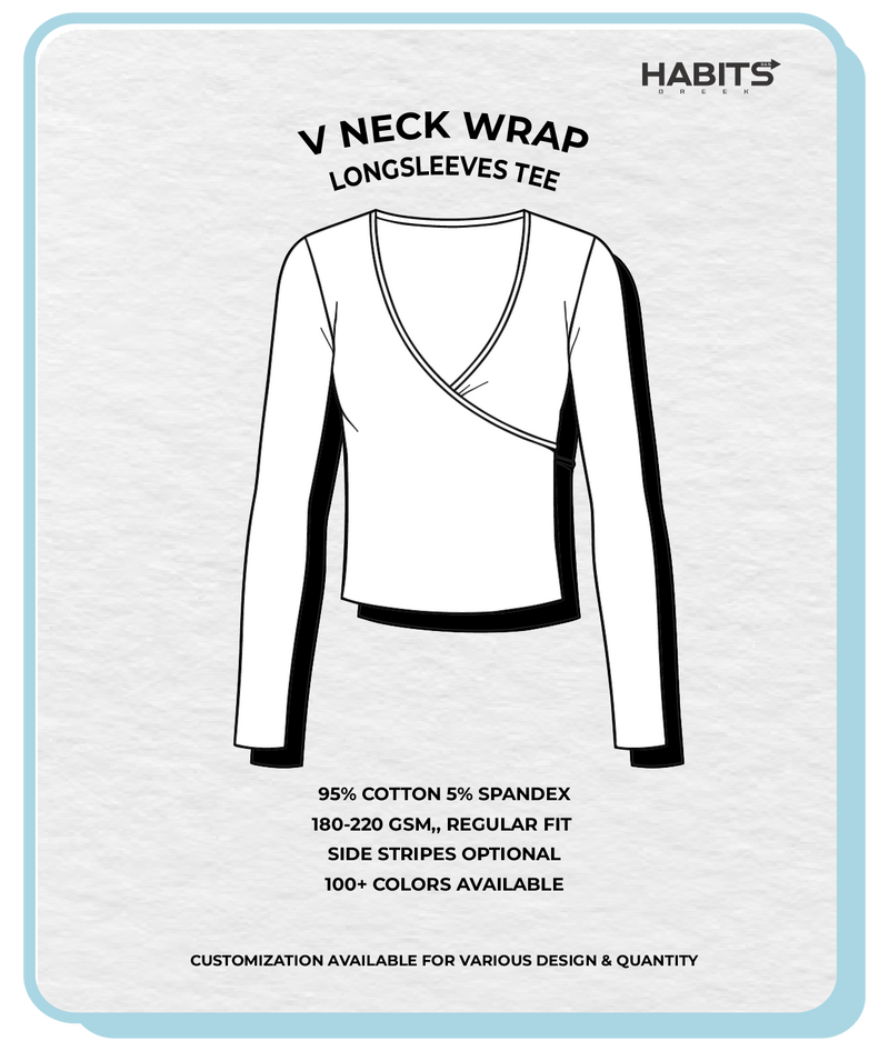 V-NECK WRAP LONG SLEEVES TEE