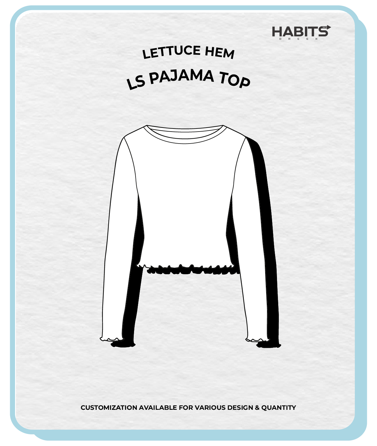 LETTUCE HEM LS PAJAMA TOP