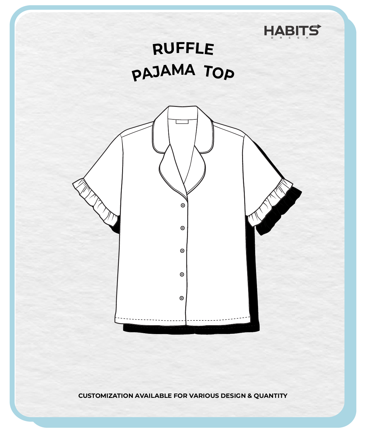 RUFFLE PAJAMA TOP