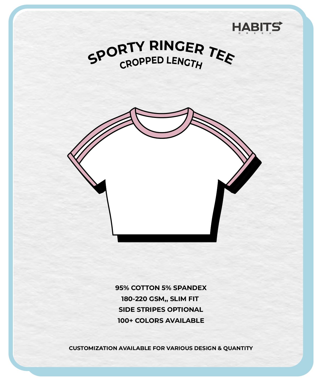 CROPPED SPORTY RINGER TEE