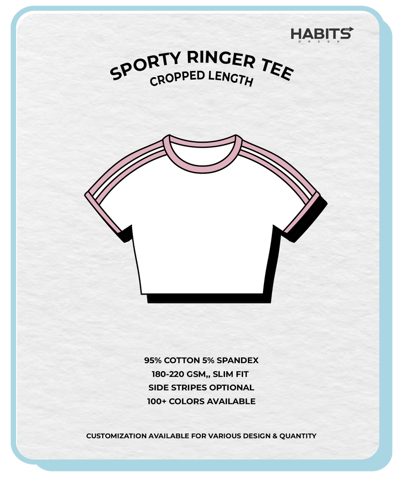 CROPPED SPORTY RINGER TEE