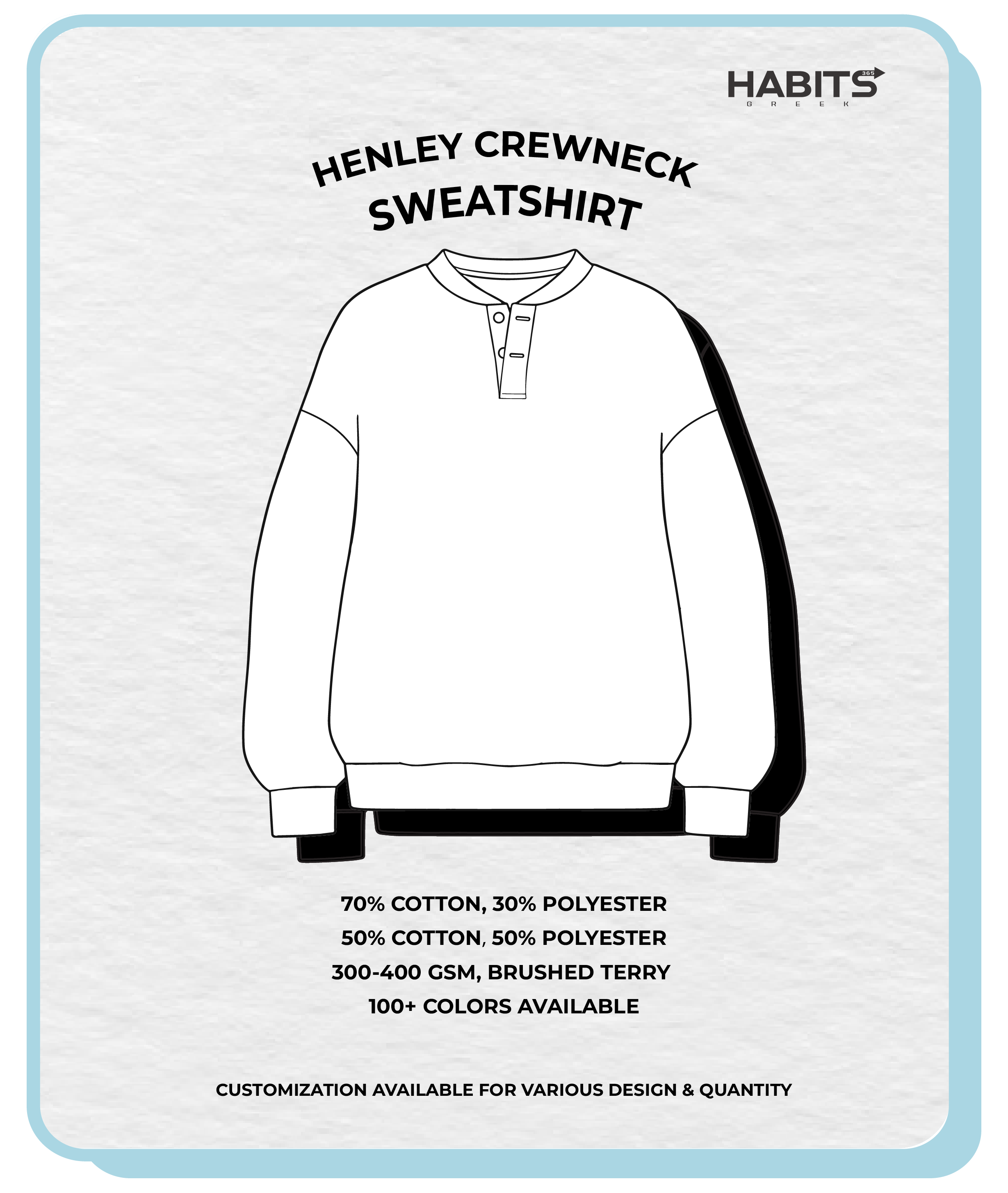 HENLEY CREWNECK SWEATSHIRT