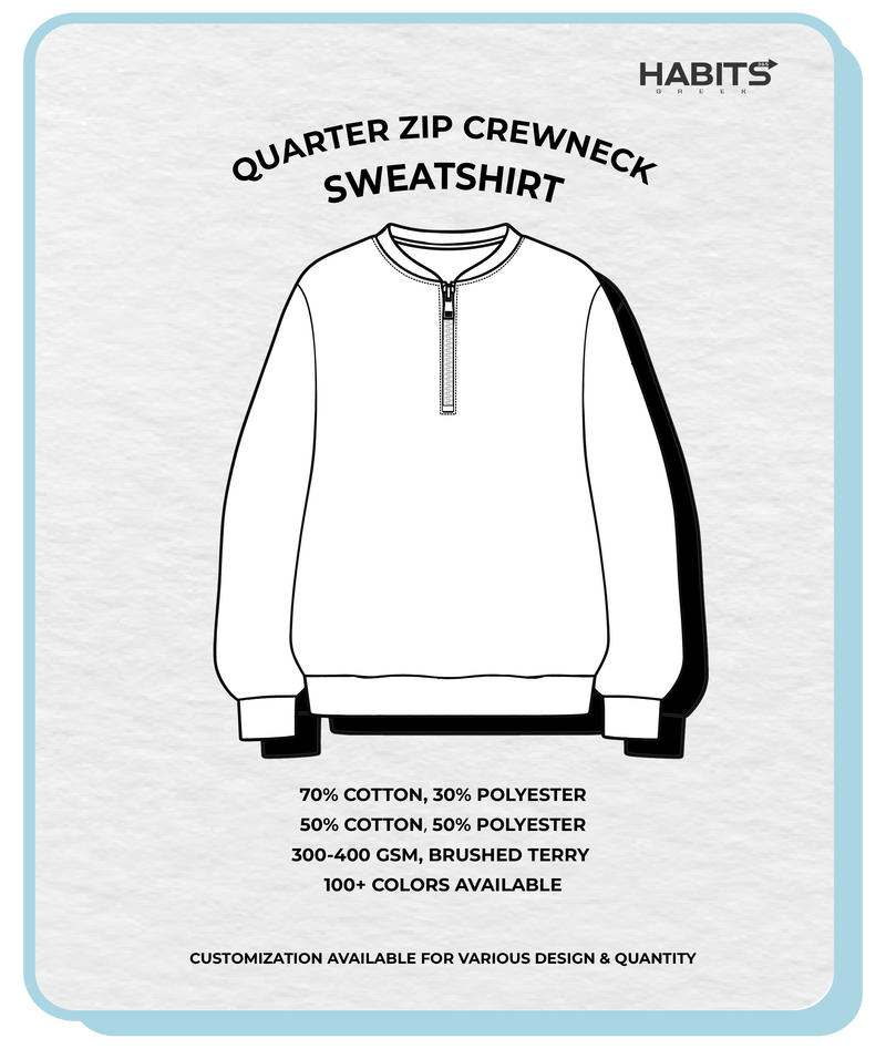 QUARTER ZIP CREWNECK SWEATSHIRT