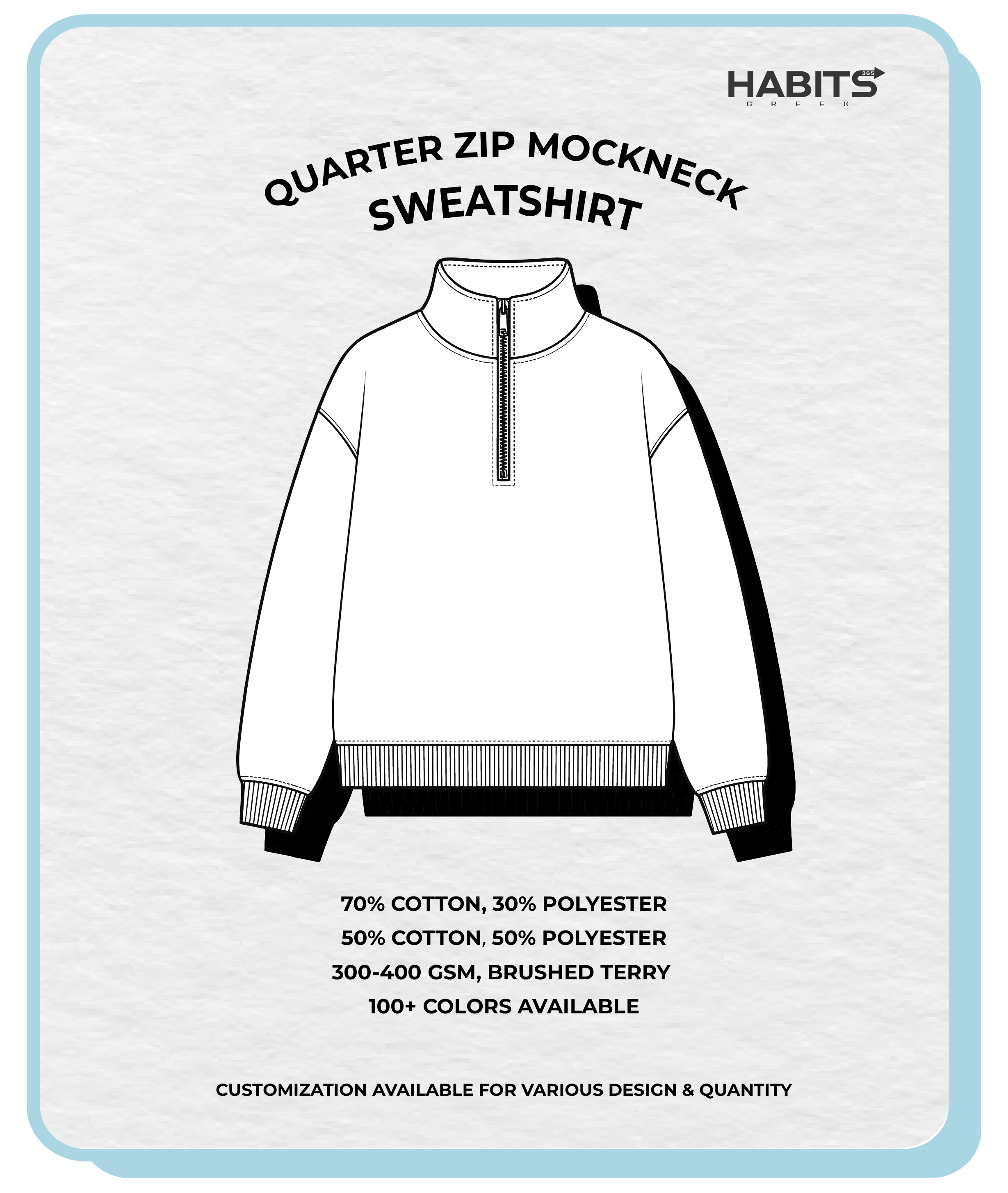 QUARTER ZIP MOCKNECK SWEATSHIRT