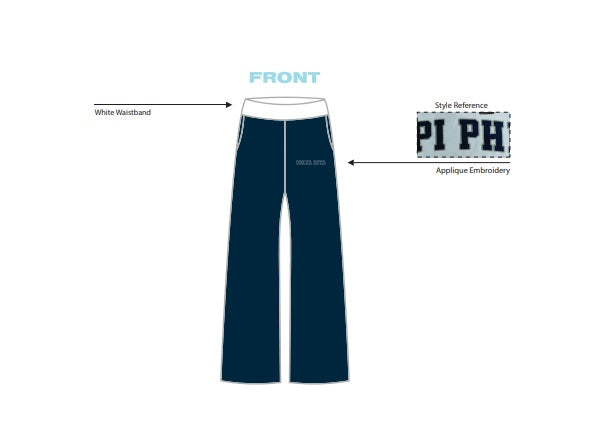 H3G-1065-Bryant University-Delta Zeta-WIDE LEG SWEAT PANTS