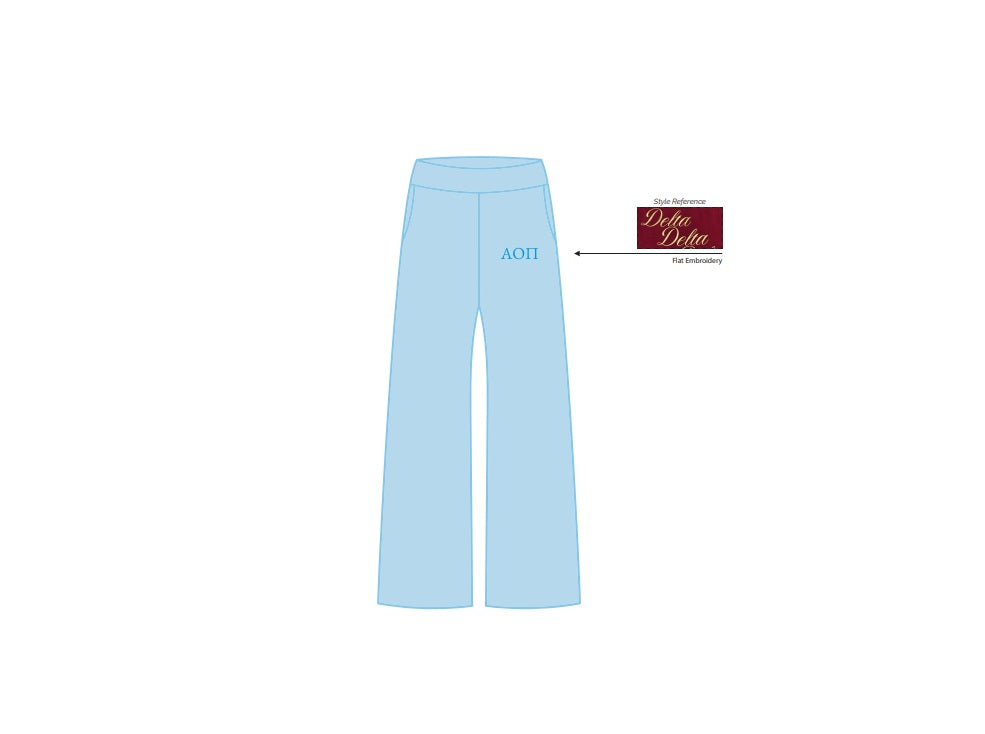 H3G-0172-West Virginia University-Alpha Omicron Pi-WIDE LEG SWEATPANTS