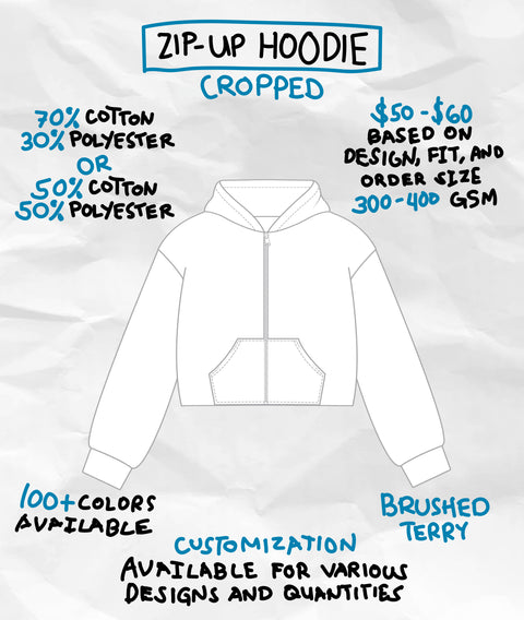 CROPPED ZIP-UP HOODIE