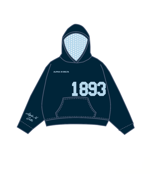 IN-0135 - Michigan State University X Alpha Xi Delta Hoodie Navy