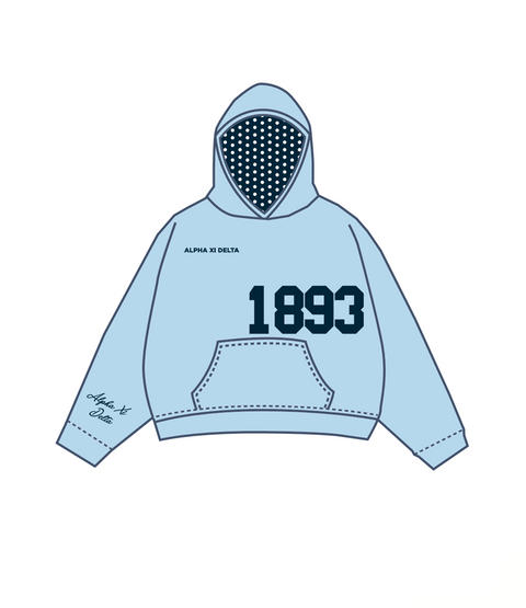 IN-0135 - Michigan State University X Alpha Xi Delta Hoodie Pastel Blue