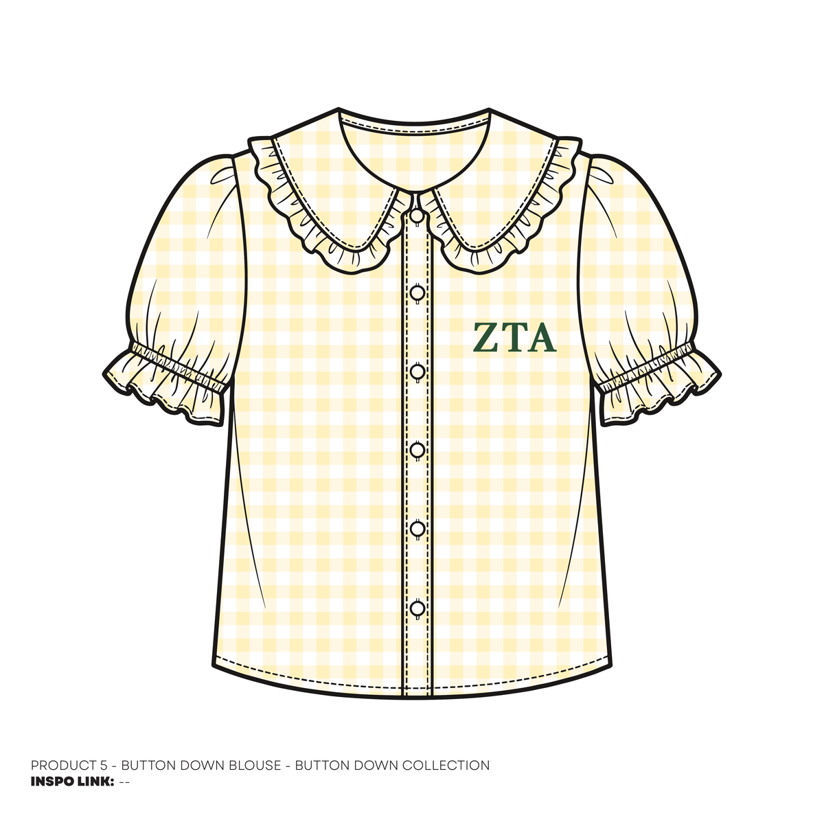 Button Downs - Blouse - Yellow Gingham 2