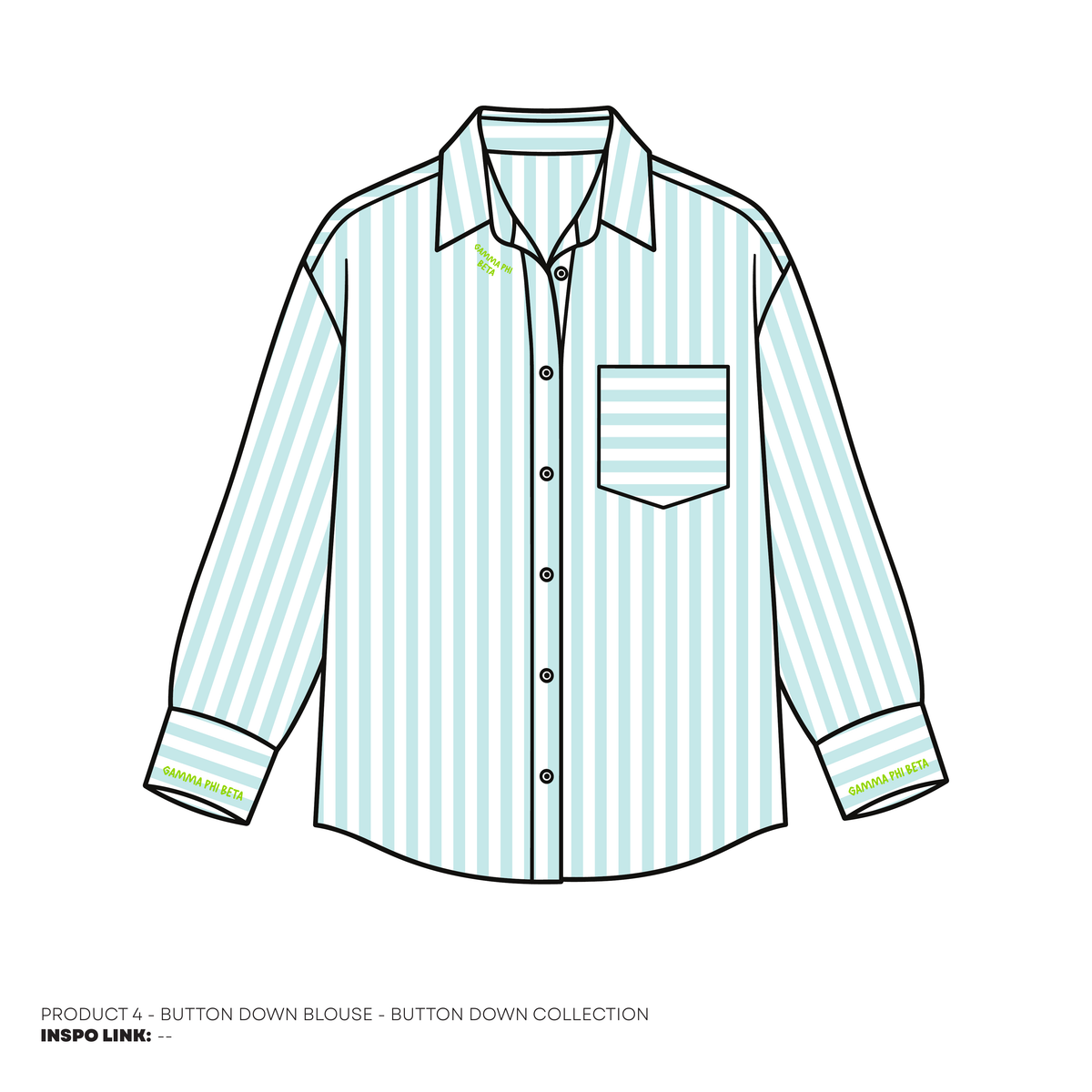 Button Downs - Embroidered Cuff - Blue
