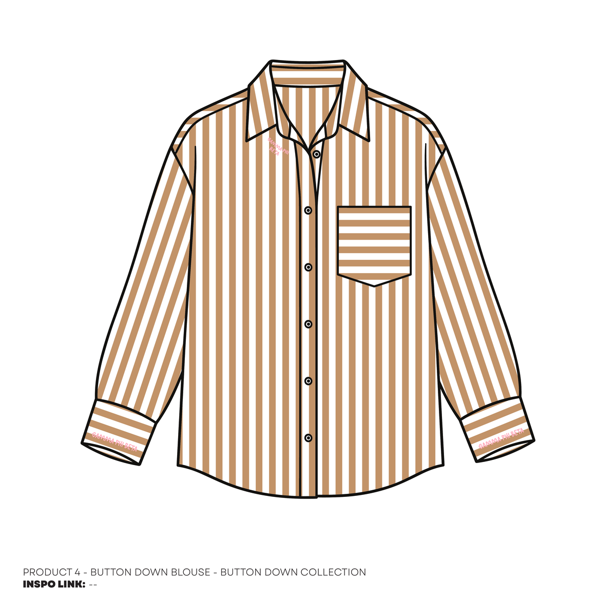 Button Downs - Embroidered Cuff - Brown