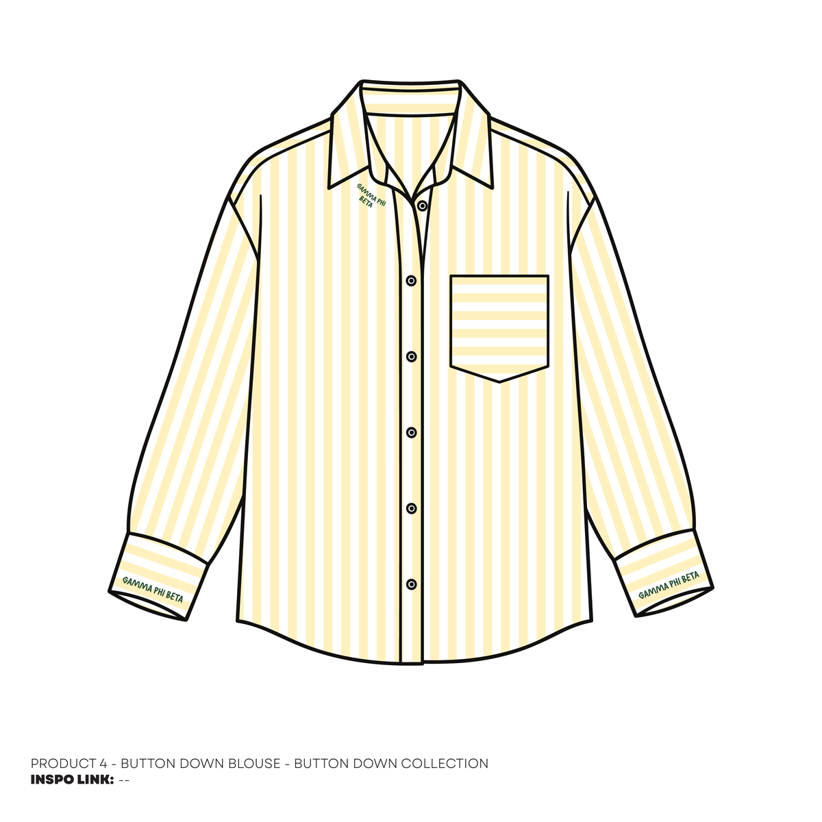 Button Downs - Embroidered Cuff - Yellow
