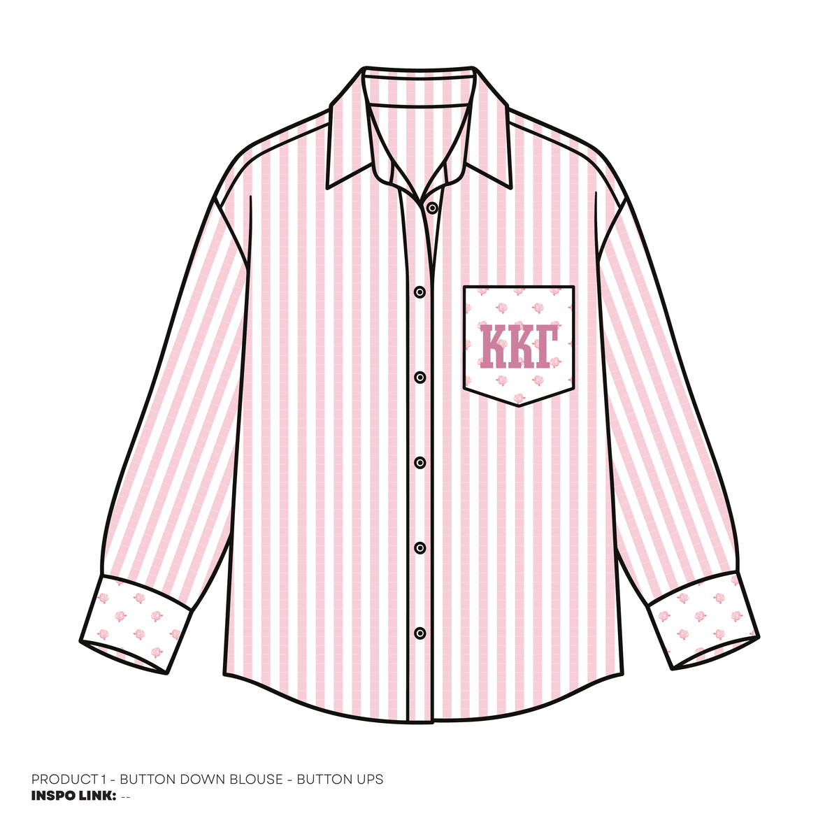 Button Downs - Patterned Pocket - Pink