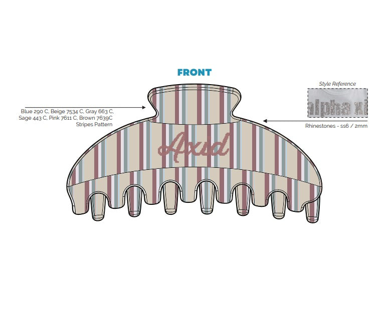 H3G-2702-Miami Ohio University-Alpha Xi Delta-CLAW CLIP (BEIGE)