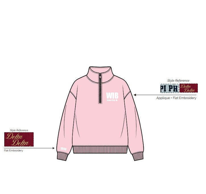 H3G-1919-University of Iowa-Women in Business-QUARTER ZIP PINK