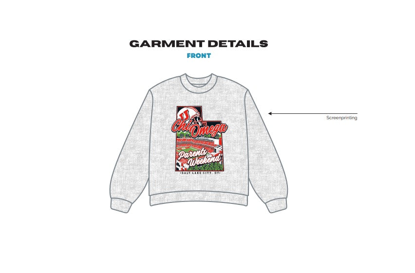 H3G-2349-The University of Utah-Chi Omega-CREWNECK SWEATSHIRT