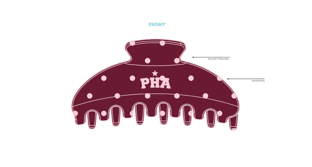 H3G-2933-Ohio State University-Panhellenic Council-Bedazzled Claw Clip (DARK RED)
