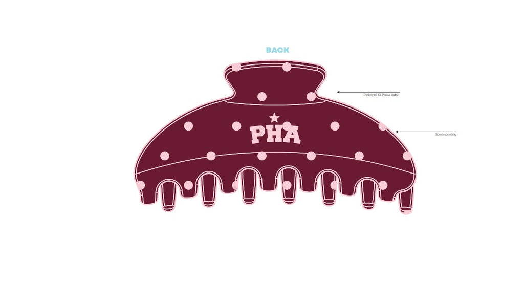 H3G-2933-Ohio State University-Panhellenic Council-Bedazzled Claw Clip (DARK RED)