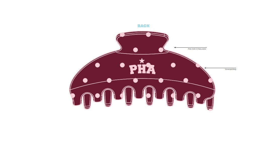 H3G-2933-Ohio State University-Panhellenic Council-Bedazzled Claw Clip (DARK RED)