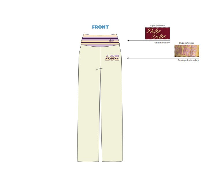 H3G-2626-Pennsylvania State University-Delta Phi Epsilon-FOLD-OVER WIDE LEG PANTS