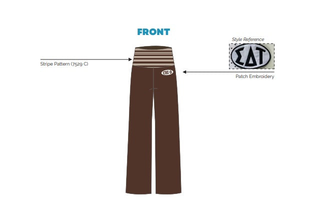 H3G-2501-University of New Hampshire-Chi Omega - Sorority-FOLD-OVER WIDE LEG PANTS