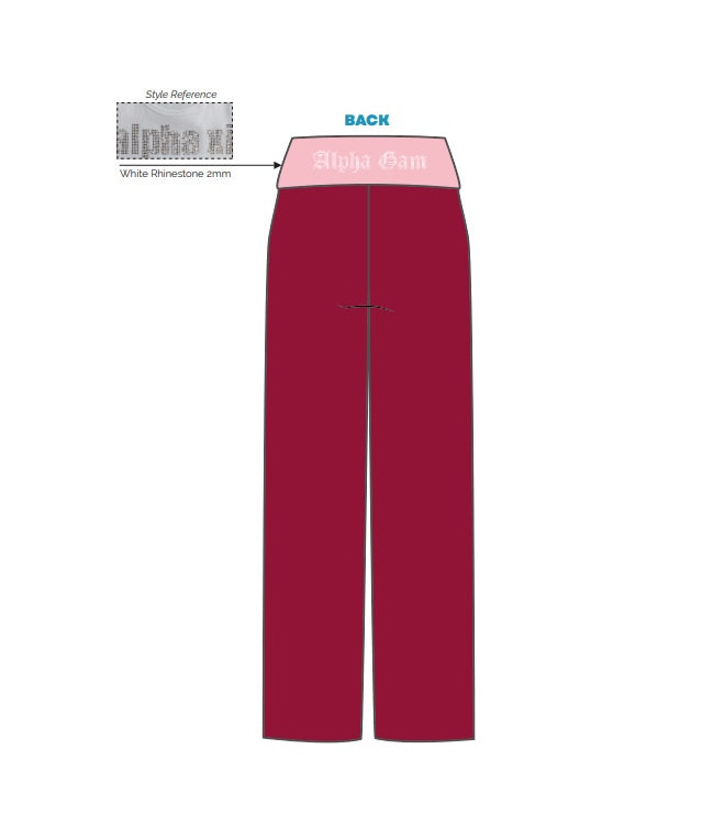 H3G-2949-University of Toronto-Alpha Gamma Delta-FOLD OVER WIDE LEG PANTS