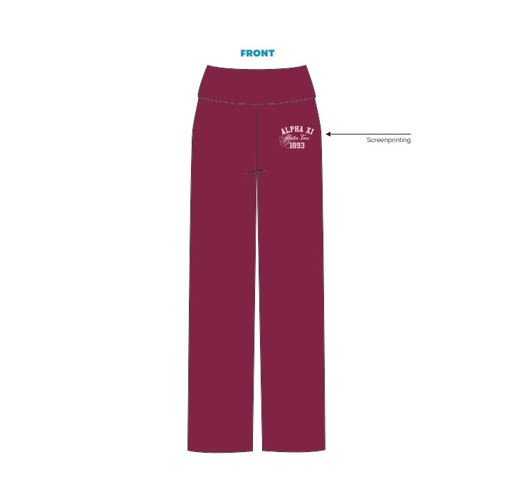 H3G-2507-Kent State University-Alpha Xi Delta-FOLD OVER WIDE LEG PANTS