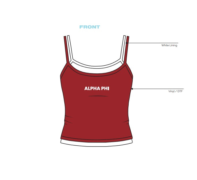 H3G-2039-Creighton University-Alpha phi-Double Strappy Tank