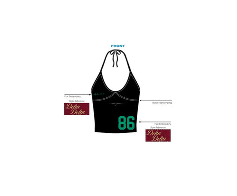 H3G-0741-University of Oregon-Lambda Sigma Gamma Sorority Incorporated-(Black & Green) Halter tank