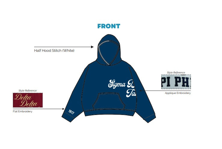 H3G-2922-University of Miami-Sigma Delta Tau-HOODIE BLUE