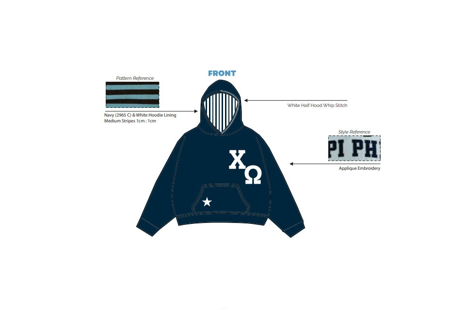 H3G-2827-Coastal Carolina University-Chi Omega-HOODIE