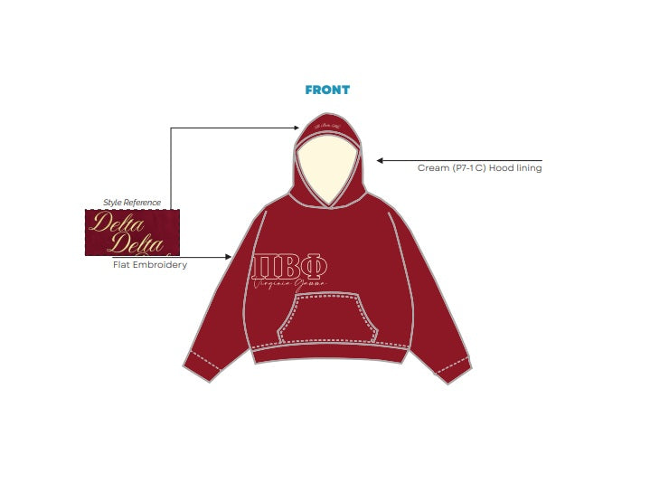 H3G-2612-College of William & Mary-Pi Beta Phi-HOODIE