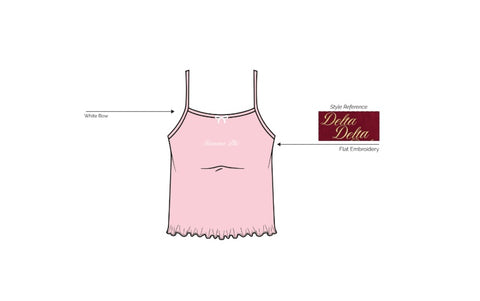H3G-1020-University of Alabama-Gamma Phi Beta-STRAPPY TANK - FULL LENGTH / LETTUCE HEM