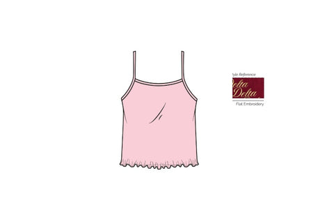 H3G-1020-University of Alabama-Gamma Phi Beta-STRAPPY TANK - FULL LENGTH / LETTUCE HEM