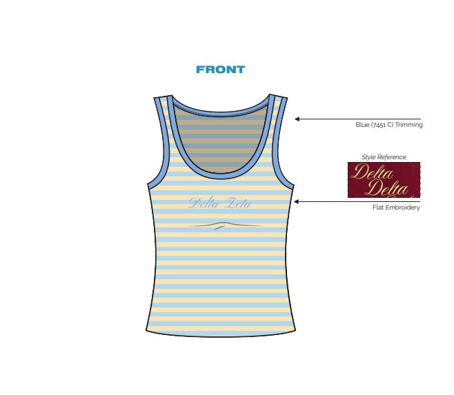 H3G-1319-University of Pittsburgh-Delta Zeta-LOW SCOOP NECK TANK - FULL LENGTH