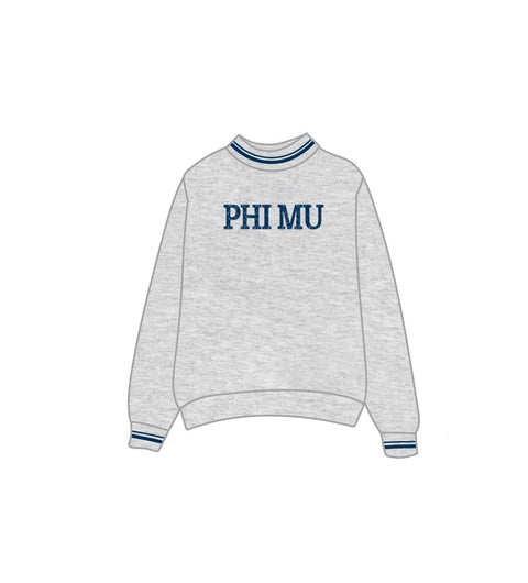 HG-0893 - Rutgers University - Phi Mu Heather Gray Mockneck