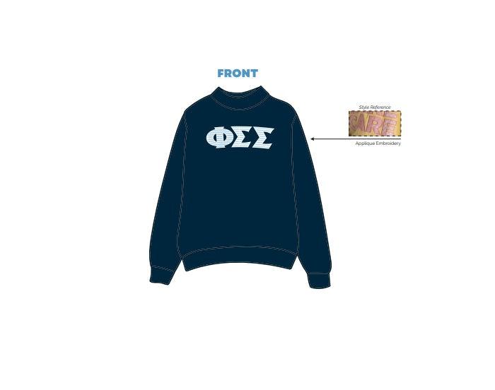 H3G-2393-Coastal Carolina University-Phi Sigma Sigma-Mockneck Sweatshirt